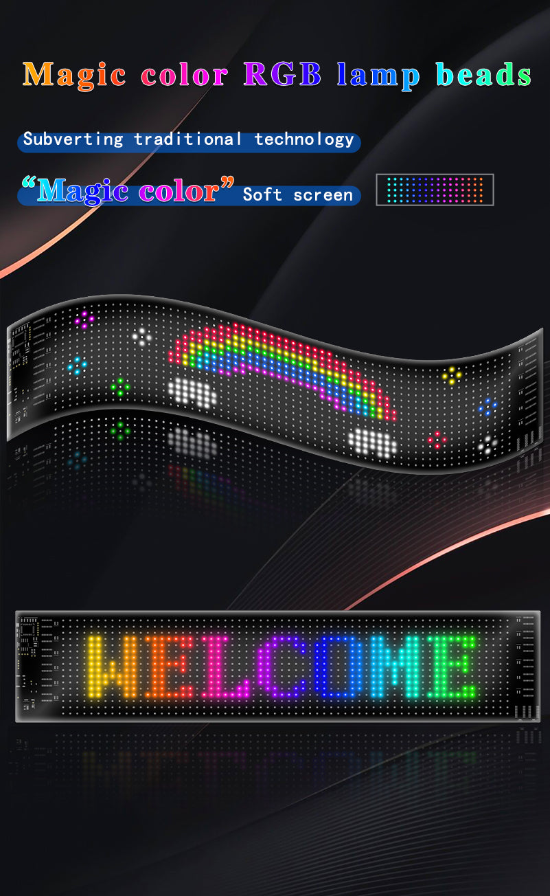 LED affichage flexible APP Bluetooth écran publicitaire couleur autocollant intelligente  écran souple affichage