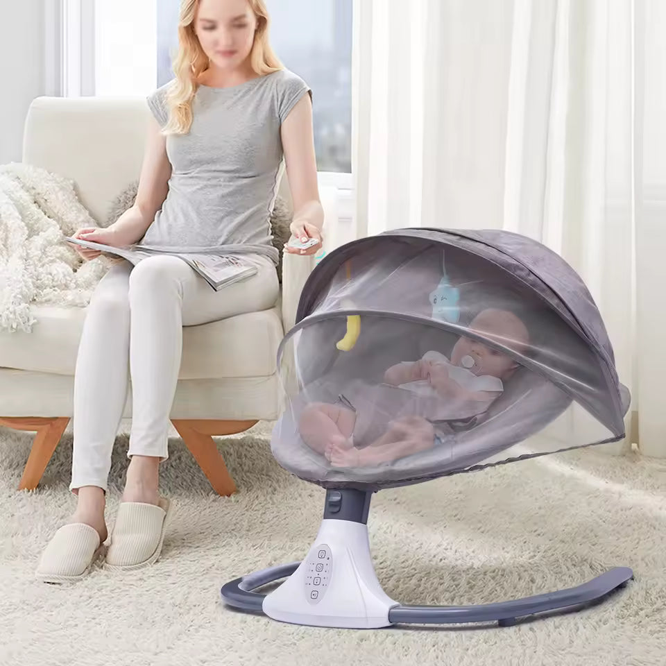Bascule pour Bébé Télécommandée  – balance Automatique avec Musique Bluetooth