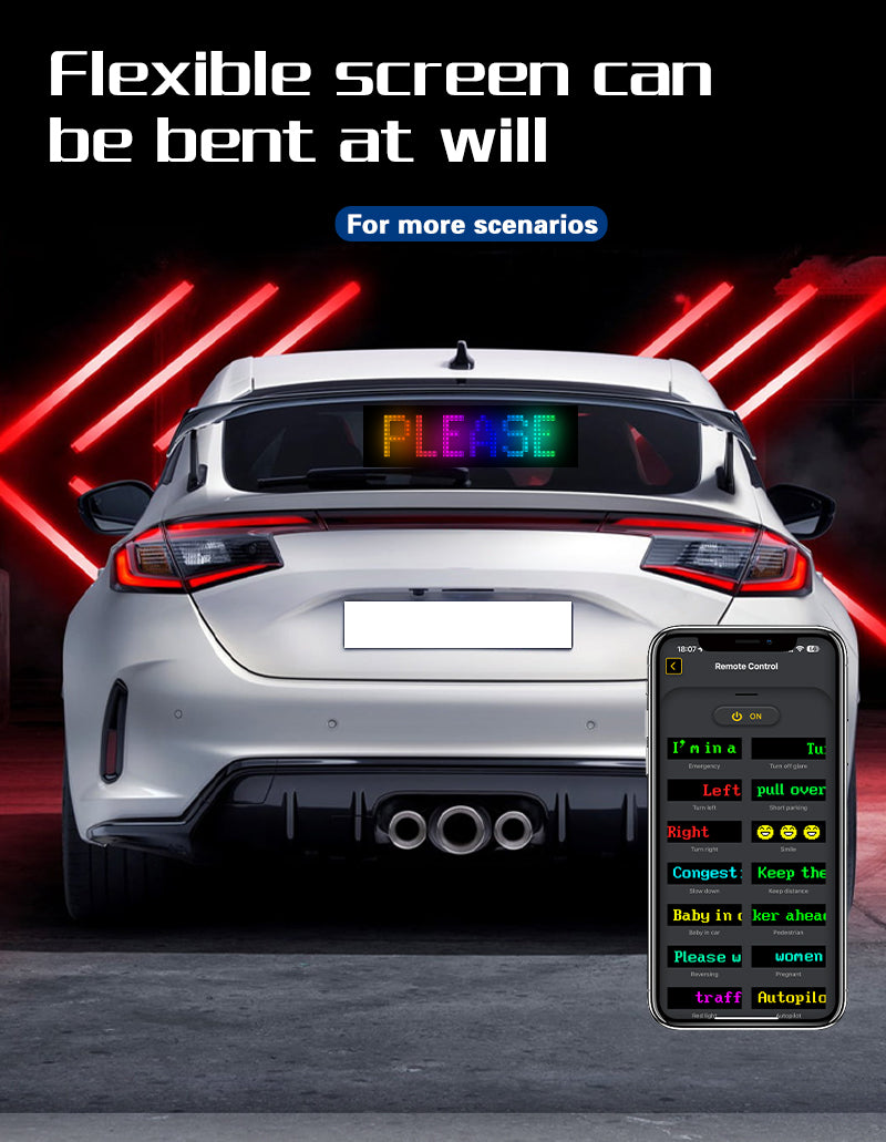LED affichage flexible APP Bluetooth écran publicitaire couleur autocollant intelligente  écran souple affichage