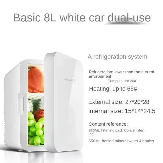 🧊 Mini Frigo Chauffant & Refroidissant 8L – Pour Voiture, Maison & Bureau🚗