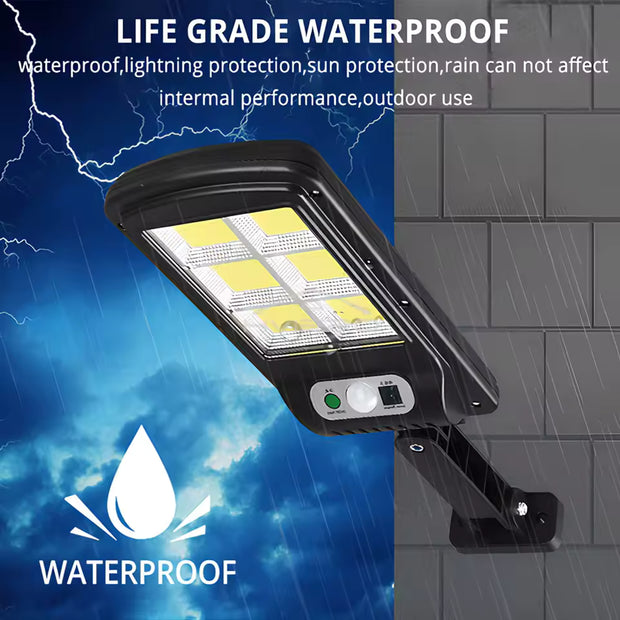 Lampe Murale Solaire LED – Capteur de Mouvement PIR, Télécommande Intelligente, Étanche IP65