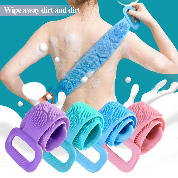 Brosse de Bain en Silicone Exfoliante avec Sangle Longue – Scrub Dos et Corps pour Douche