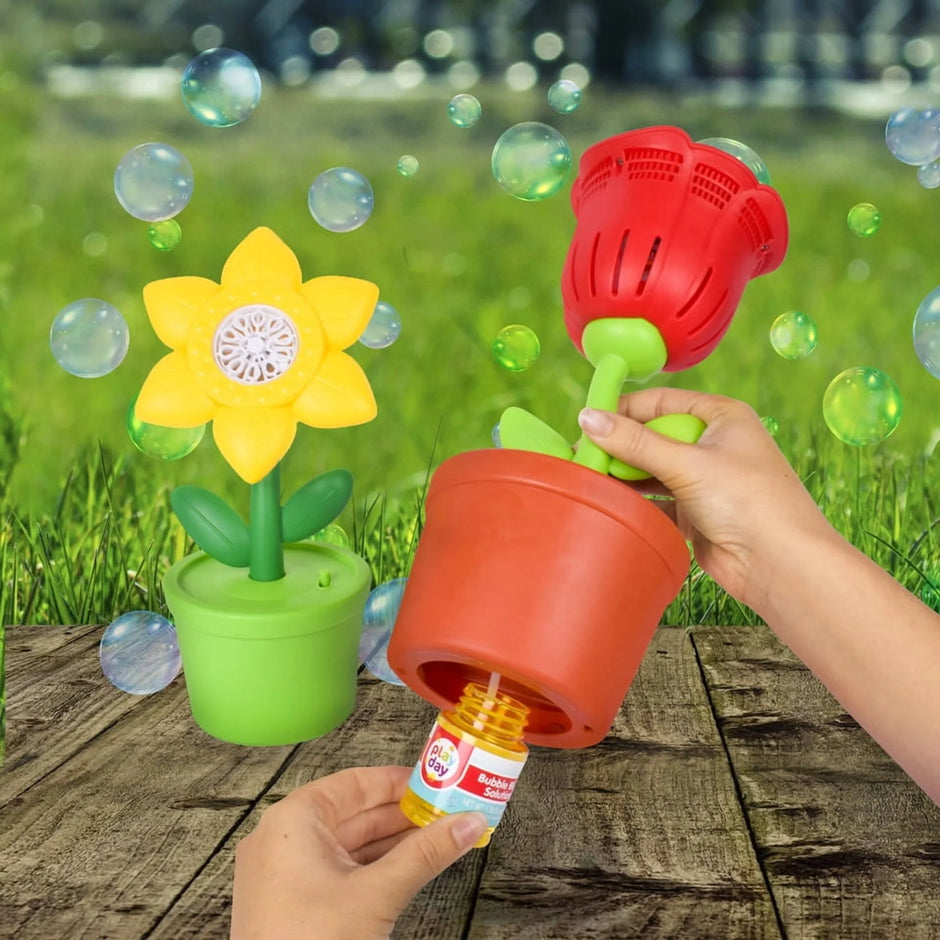 Souffleur de Bulles Rose pour Enfants en action