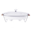 Soupière Ronde en Porcelaine avec Support Métal vue de face