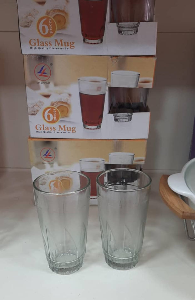 Lot de 6 Verres à Eau Décorés Transparents