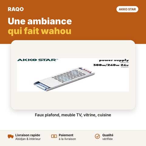 Alimentation LED 24V 300W/240W | Akko Star - RAQO
