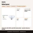 Ampoule LED 40W culot B22 baïonnette – lumière blanche 6500K | Akko Star - RAQO