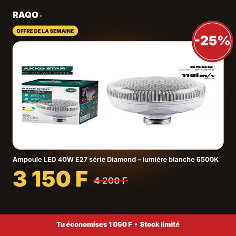 Ampoule LED 40W E27 série Diamond – lumière blanche 6500K | Akko Star - RAQO