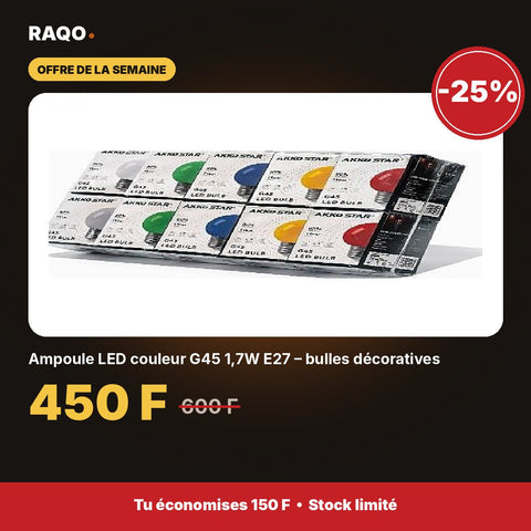 Ampoule LED couleur G45 1,7W E27 – bulles décoratives | Akko Star - RAQO