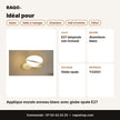 Applique murale anneau blanc avec globe opale E27 - RAQO