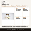 Applique murale design goutte doré avec globe opale E27 - RAQO