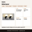 Applique murale design noir avec globe opale E27 - RAQO
