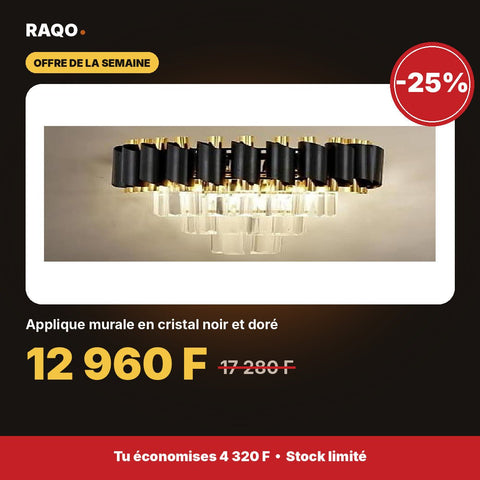 Applique murale en cristal noir et doré | Akko Star - RAQO