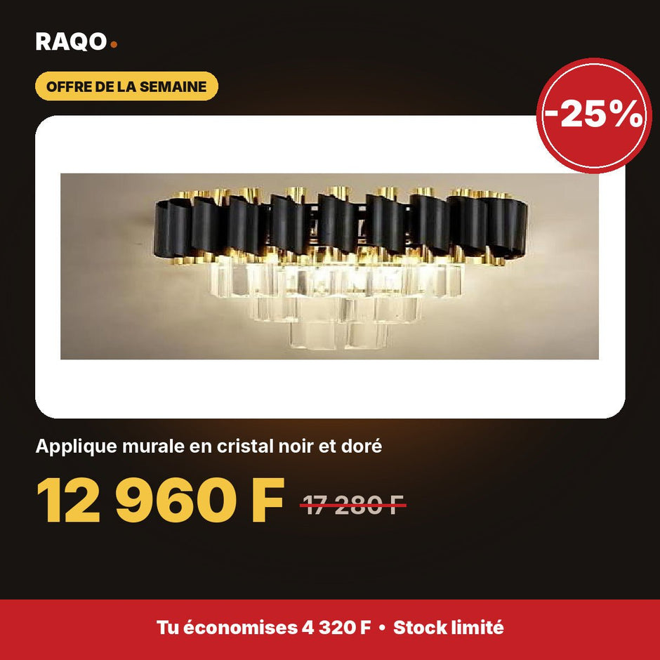 Applique murale en cristal noir et doré | Akko Star - RAQO