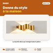 Applique murale LED 3W design vague doré – lumière chaude 3000K | Akko Star - RAQO