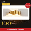 Applique murale LED 3W design vague doré – lumière chaude 3000K | Akko Star - RAQO