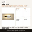 Applique murale LED ronde 2×5W noir et blanc – lumière chaude 3000K - RAQO