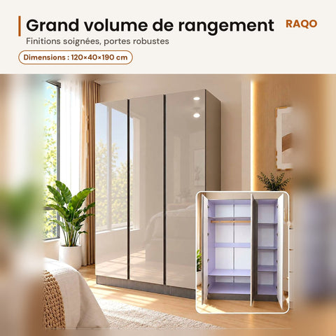 Armoire de rangement 9553 – 120×40×190 cm - RAQO