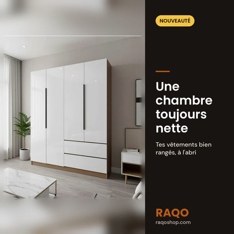 Armoire de rangement PET-04 pour chambre - RAQO