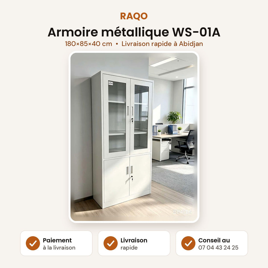 Armoire métallique WS-01A – 180×85×40 cm - RAQO