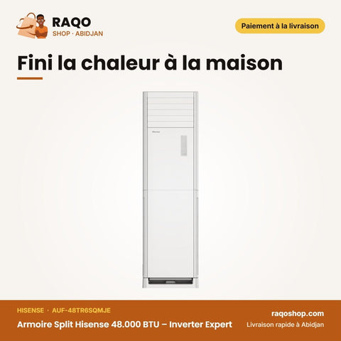 Armoire Split Hisense 48.000 BTU – Inverter Expert – Façade Blanche | AUF-48TR6SQMJE - RAQO