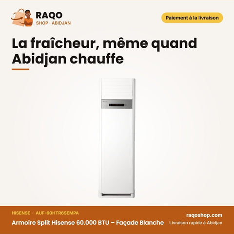 Armoire Split Hisense 60.000 BTU – Façade Blanche | AUF-60HTR6SEMPA - RAQO