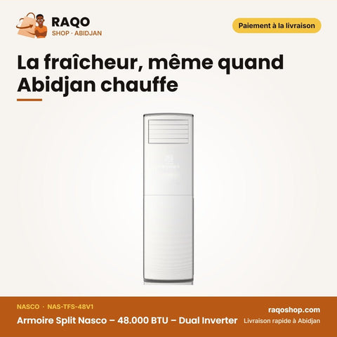 Armoire Split Nasco – 48.000 BTU – Dual Inverter – Façade Blanche | NAS-TFS-48V1 - RAQO