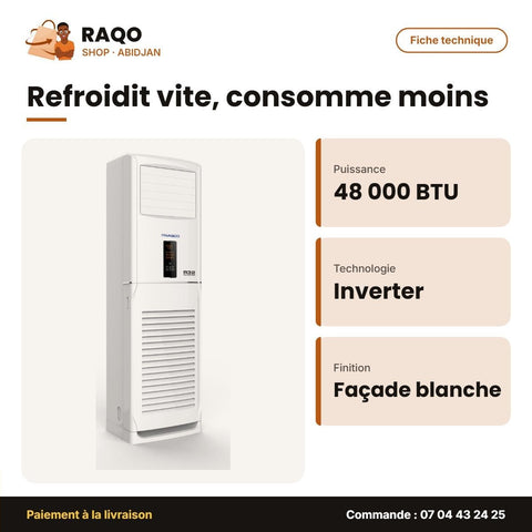 Armoire Split Nasco – 48.000 BTU – Inverter – Façade Blanche | NAS-AX48FL-INV - RAQO