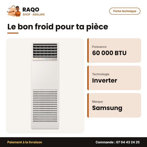 Armoire Split Samsung – Unité Int. 60.000 BTU Samsung – Inverter | AC060FEPPEH/IQ - RAQO