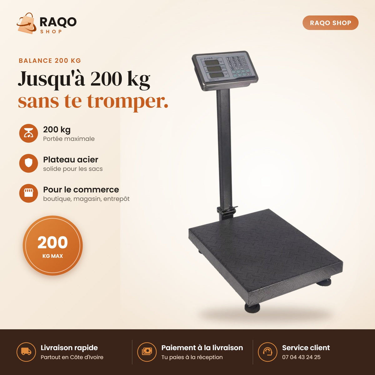 Balance Plateforme – 200 kg - RAQO