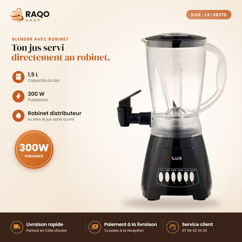Blender Mixeur iLUX – 300 W – 1,5 L - RAQO
