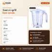 Blender Mixeur iLUX – 300 W – 1,5 L - RAQO (fiche technique)