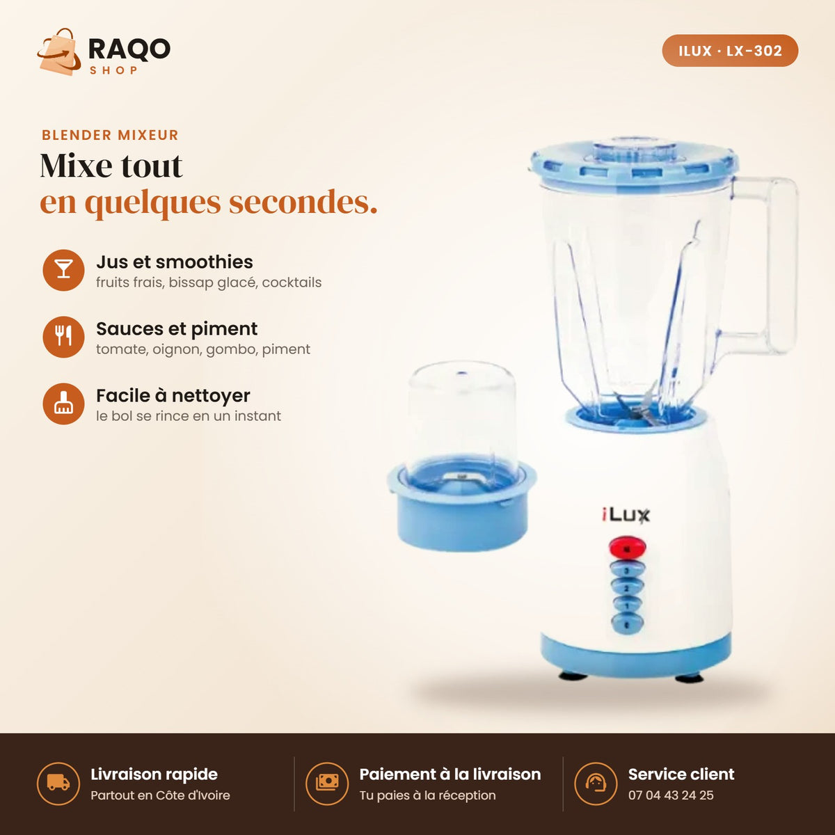 Blender Mixeur iLUX - RAQO