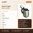 Bouilloire Électrique iLUX – 1500 W – 1,8 L - RAQO (fiche technique)