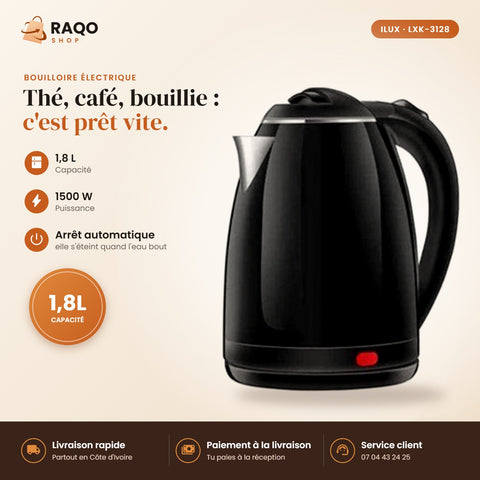 Bouilloire Électrique iLUX – 1500 W – 1,8 L - RAQO