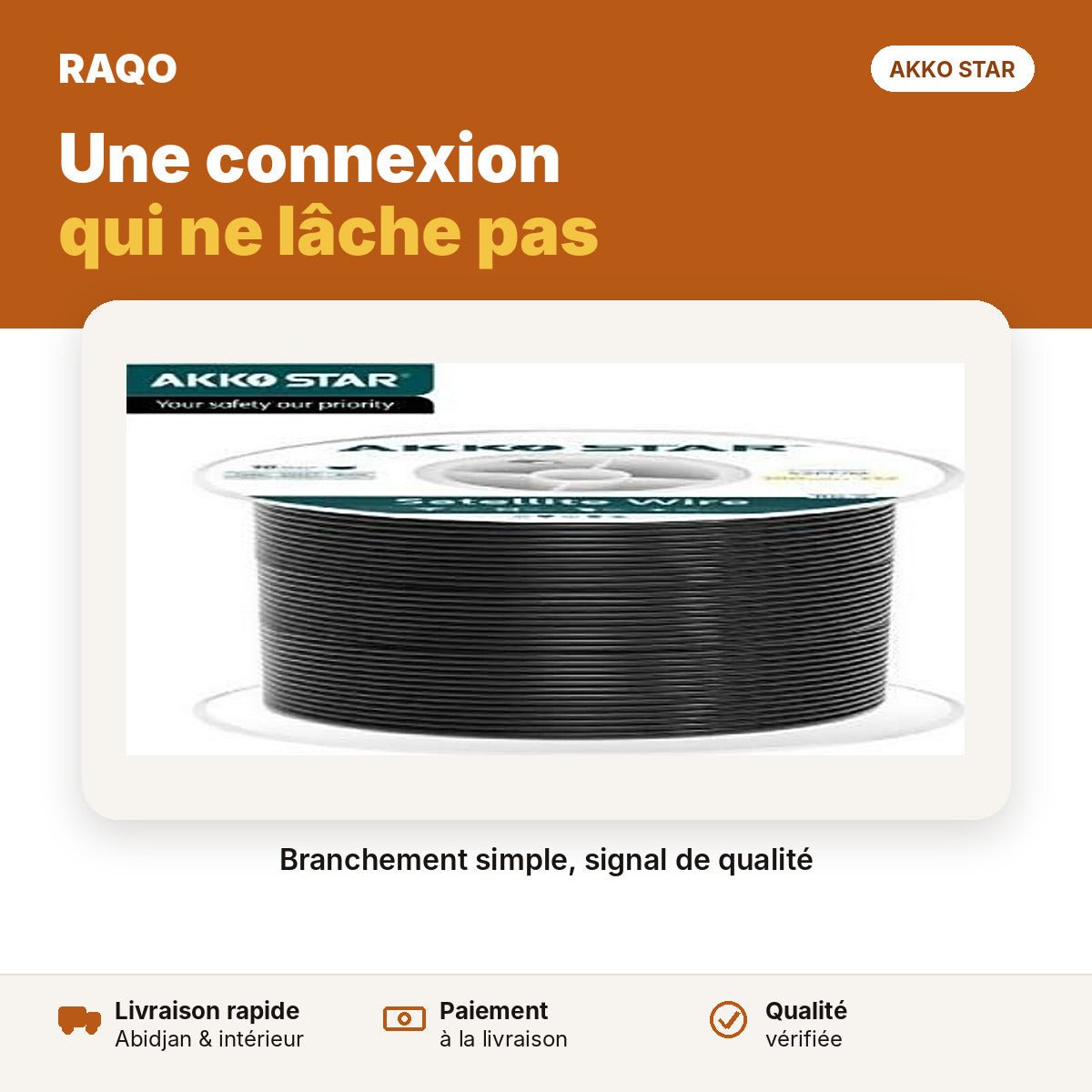 Câble coaxial TV 91 m – bobine | Akko Star - RAQO