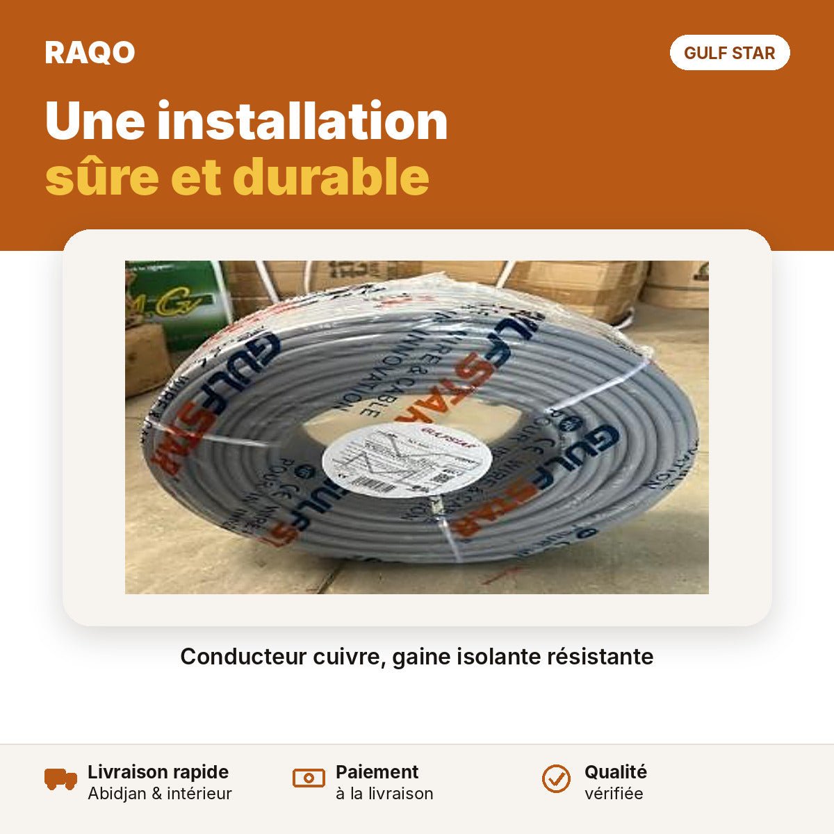 Câble électrique Gulf Star 2 × 2,5 mm² – rouleau - RAQO
