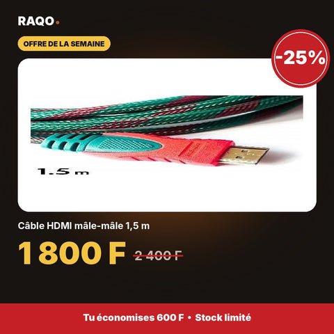 Câble HDMI mâle-mâle 1,5 m | Akko Star - RAQO