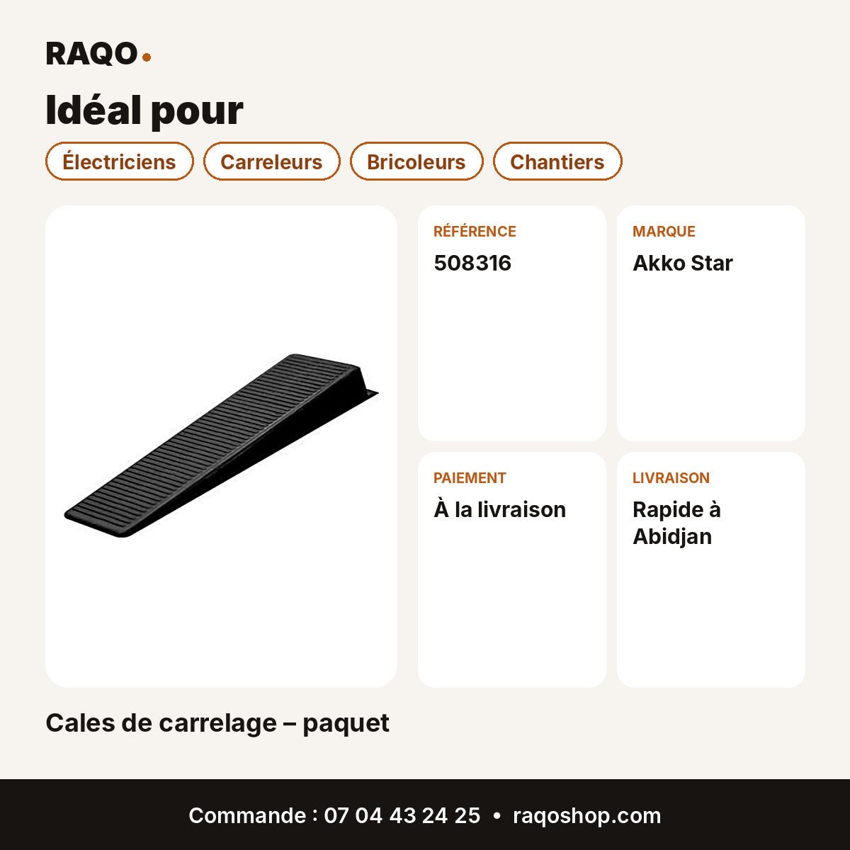 Cales de carrelage – paquet | Akko Star - RAQO