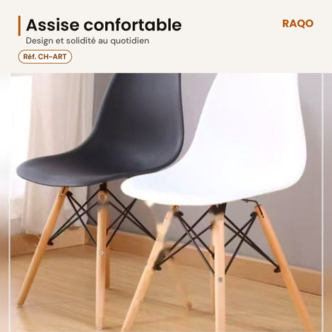 Chaise artistique scandinave – Noir/Blanc - RAQO