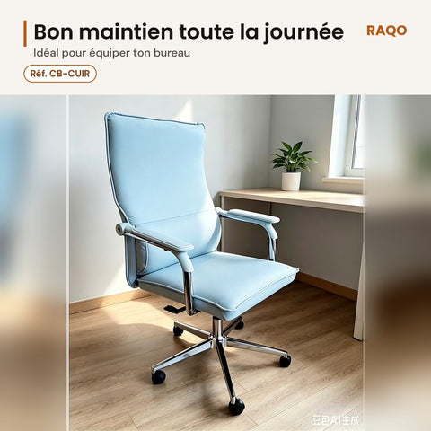 Chaise de bureau en cuir – lot de 3 - RAQO