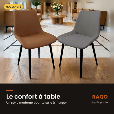 Chaise de salle à manger en cuir - RAQO
