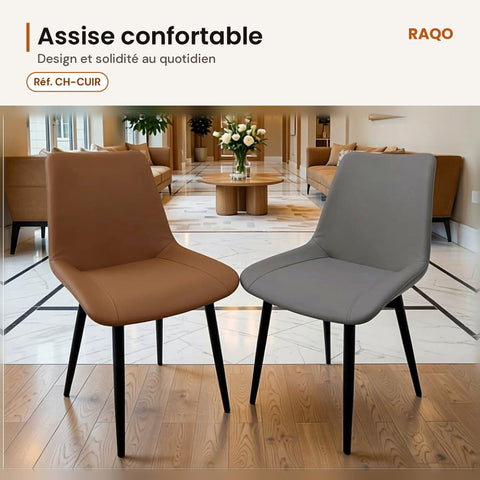 Chaise de salle à manger en cuir - RAQO