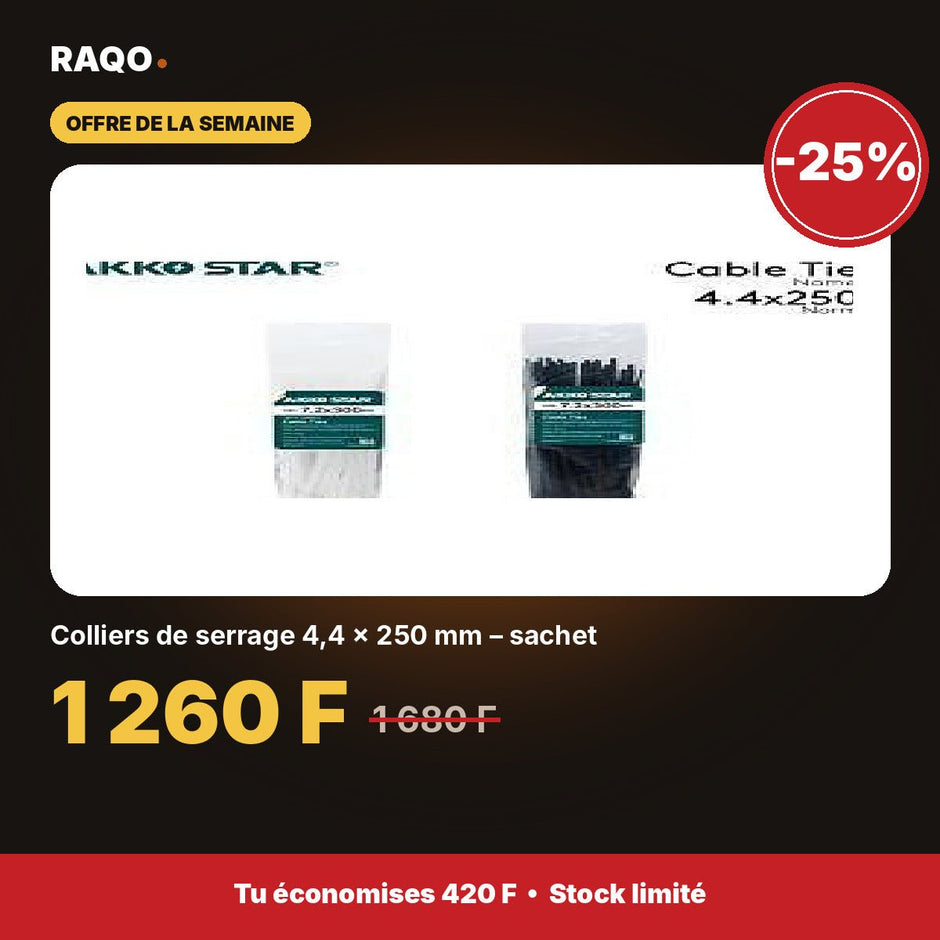 Colliers de serrage 4,4 × 250 mm – sachet | Akko Star - RAQO