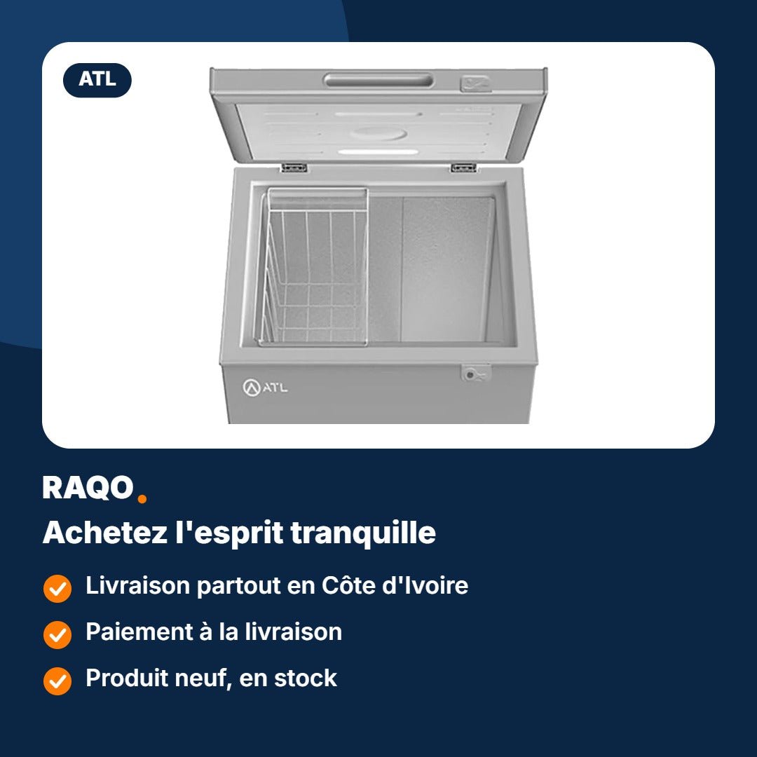 Congélateur coffre ATL 100L avec serrure – CFATL-155 - RAQO