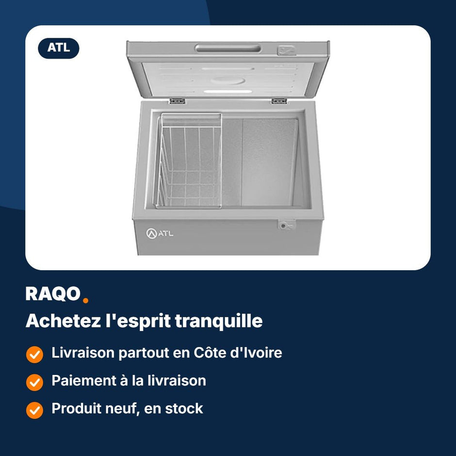 Congélateur coffre ATL 100L avec serrure – CFATL-155 - RAQO