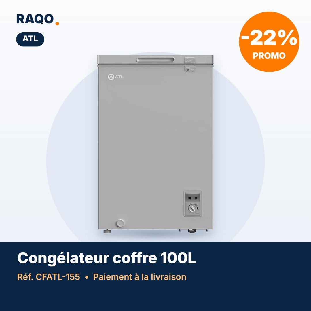 Congélateur coffre ATL 100L avec serrure CFATL-155 –  RAQO Côte d'Ivoire
