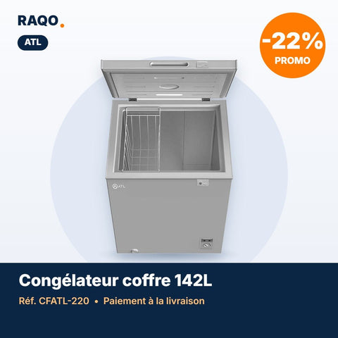 Congélateur coffre ATL 142L avec serrure – CFATL-220 - RAQO