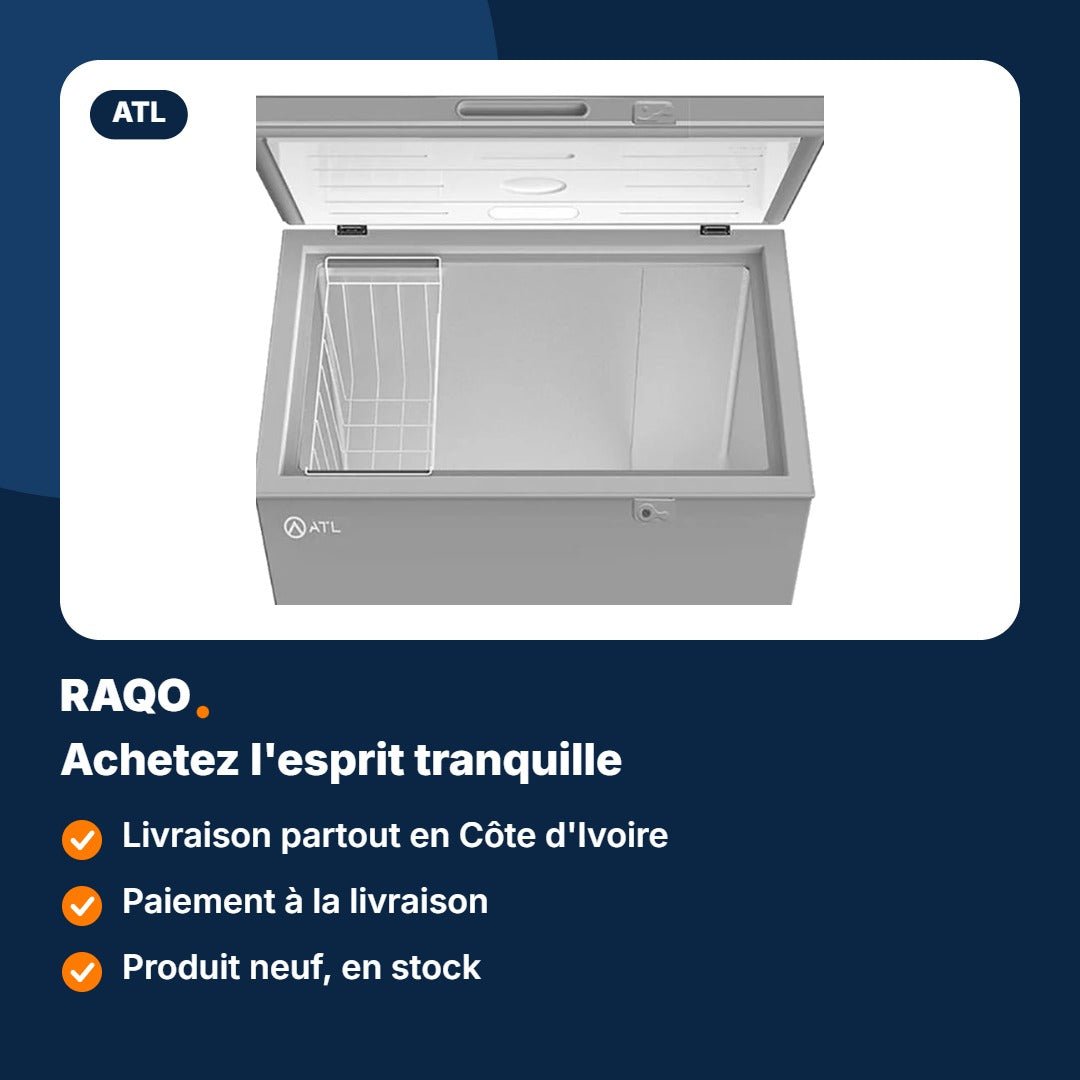 Congélateur coffre ATL 200L avec serrure – CFATL-320 - RAQO