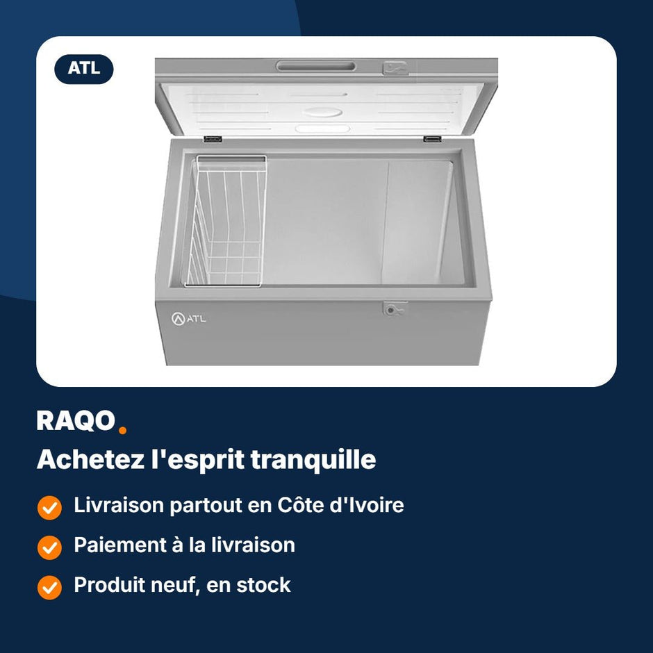 Congélateur coffre ATL 200L avec serrure – CFATL-320 - RAQO